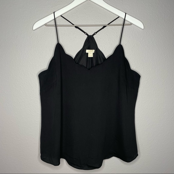 J. Crew Black Racerback. Adjustable Straps Lined Camisole Tank Top - Picture 4 of 4